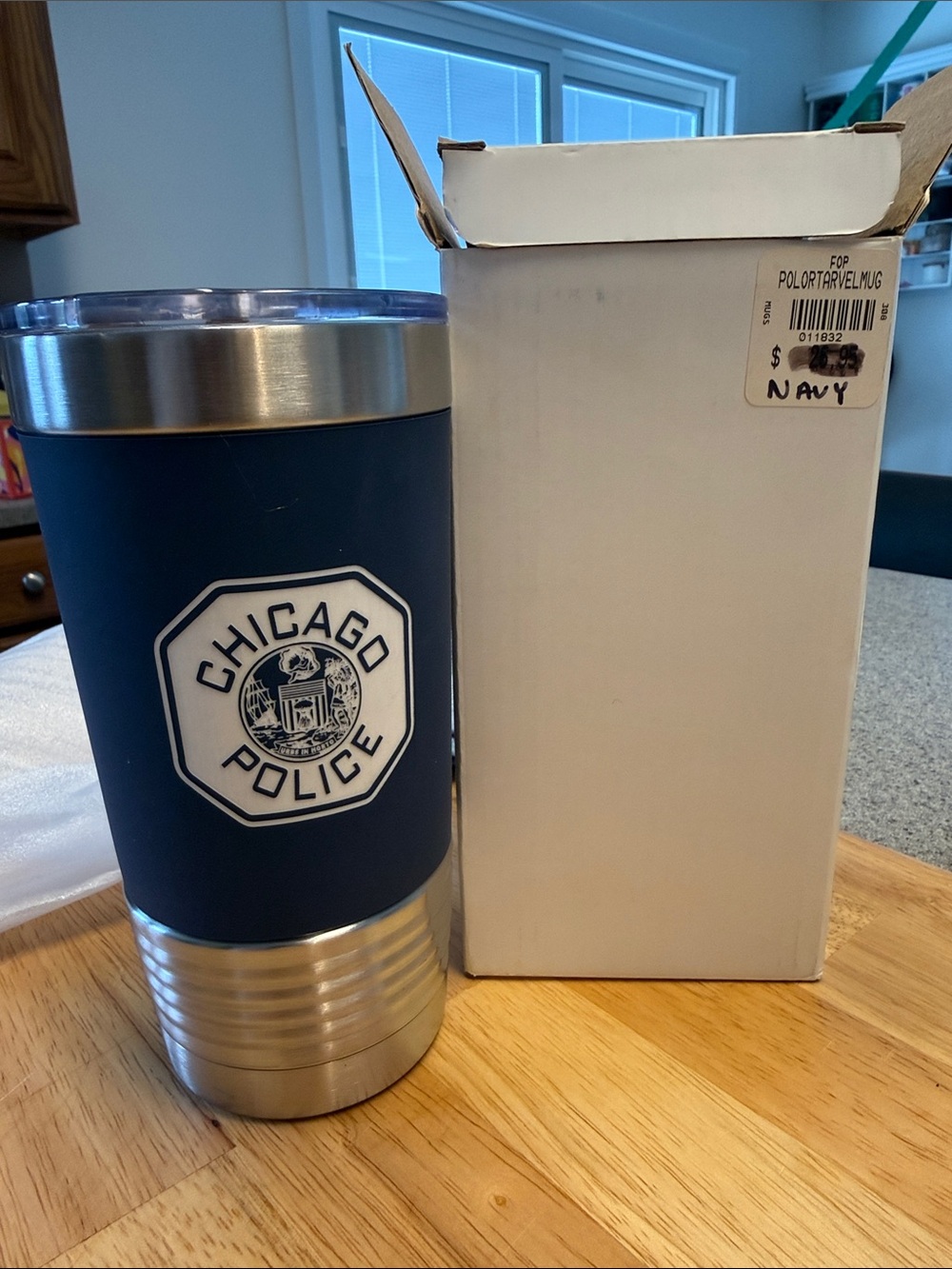 Chicago Police Navy Travel Tumbler with Stainless Accents